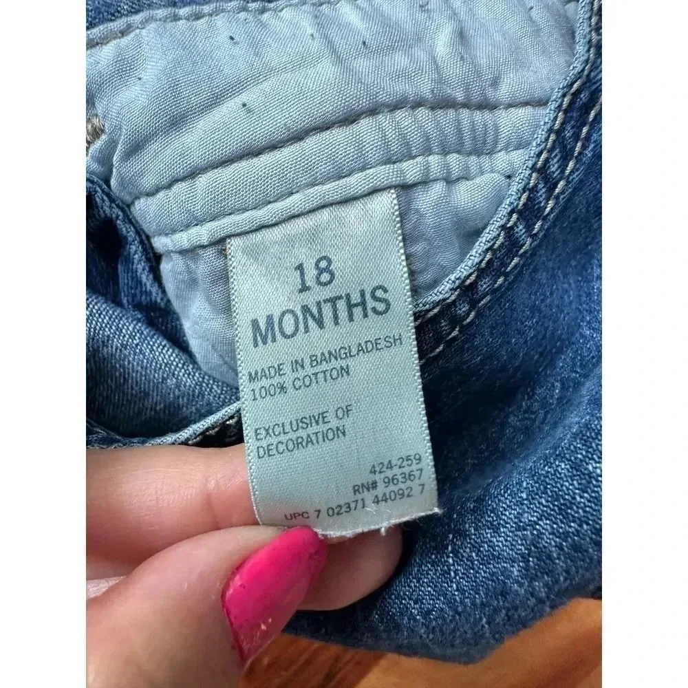 VINTAGE 90s OSH KOSH Denim Overalls‎ Vestbak Unisex Boys Size 18M